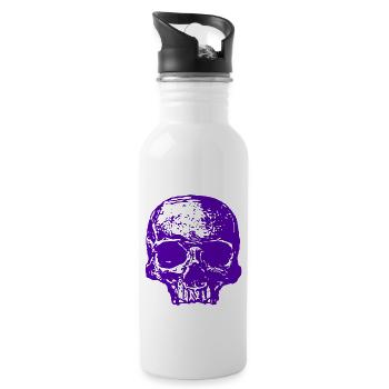 Purple Skull - Water bottle with straw - white - Right