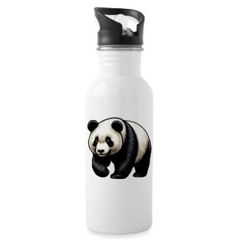 Panda - Gourde avec paille intégrée - blanc - Droite