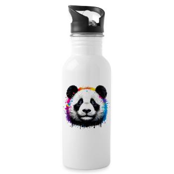 Panda - Gourde avec paille intégrée - blanc - Droite