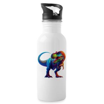 Dinosaurier - Trinkflasche mit integriertem Trinkhalm - Weiß - Rechts