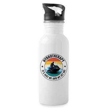 Jet Ski Hydrotherapy Ocean Adventure Watersports - Water bottle with straw - white - Right