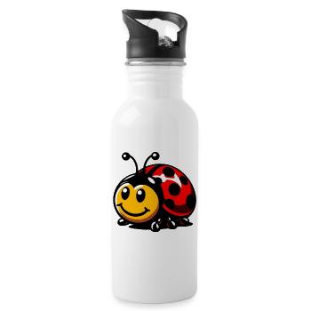 Coccinelle - Gourde avec paille intégrée - blanc - Droite