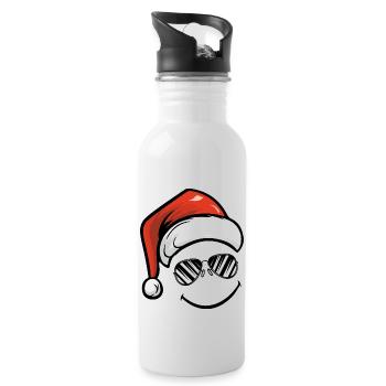 Smileface Nikolaus - Trinkflasche mit integriertem Trinkhalm - Weiß - Rechts