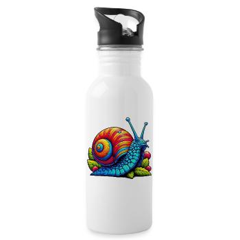 Snail - Water bottle with straw - white - Right