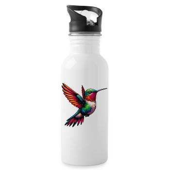 Colibri - Gourde avec paille intégrée - blanc - Droite