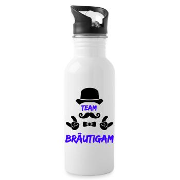 Team Groom - Water bottle with straw - white - Right