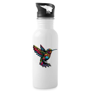 Hummingbird - Water bottle with straw - white - Right
