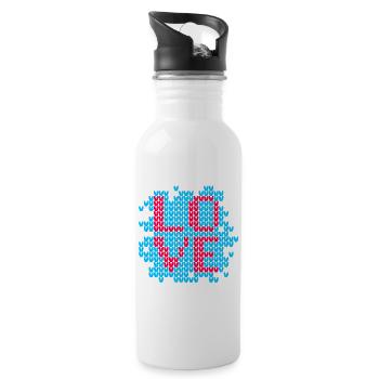 Knitting Pattern Love Love Winter Christmas Xmas - Water bottle with straw - white - Right