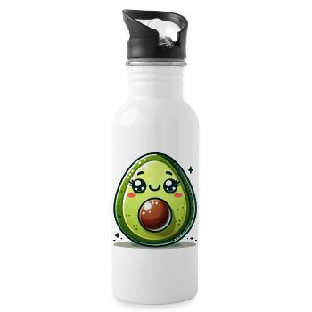 Bande dessinée d’avocat - Gourde avec paille intégrée - blanc - Droite