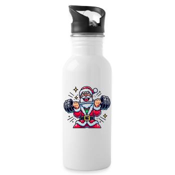 Lifting Santa - Trinkflasche mit integriertem Trinkhalm - Weiß - Rechts