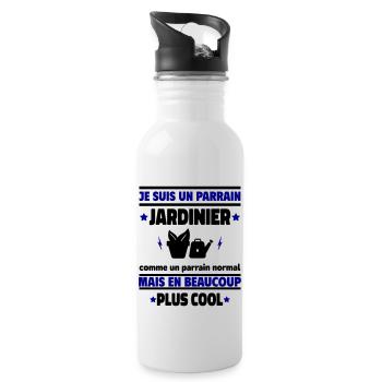 Je suis un parrain jardinier plus cool - Gourde avec paille intégrée - blanc - Droite