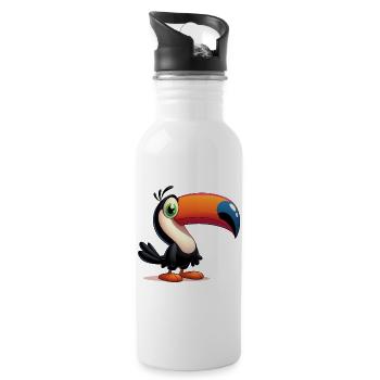 Tukan - Trinkflasche mit integriertem Trinkhalm - Weiß - Rechts