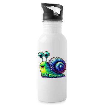 Snail - Water bottle with straw - white - Right