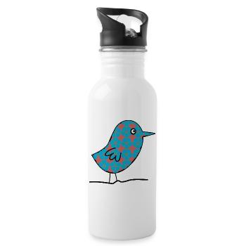 anniversary. Anniversary Decade. humor. funny - Water bottle with straw - white - Right