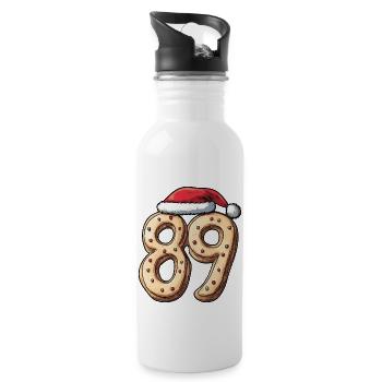 Biscuit de Noël à 89 chiffres - Gourde avec paille intégrée - blanc - Droite