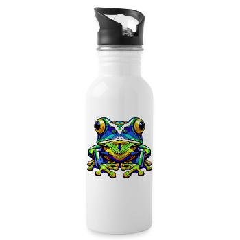 Grenouille - Gourde avec paille intégrée - blanc - Droite
