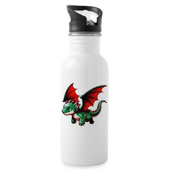 Dragon - Water bottle with straw - white - Right