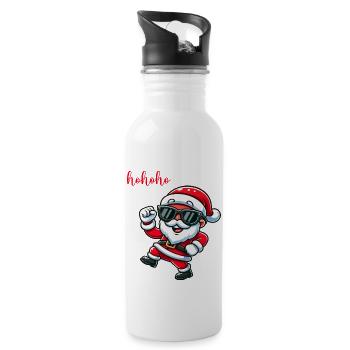 Le Père Noël hohoho - Gourde avec paille intégrée - blanc - Droite