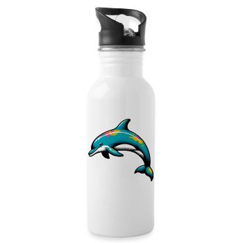 Dolphin - Water bottle with straw - white - Right