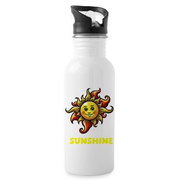 sonne sonnenschein - Trinkflasche mit integriertem Trinkhalm - Weiß - Rechts