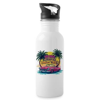 Denglisch Du bringst mich auf die Palme Funny - Trinkflasche mit integriertem Trinkhalm - Weiß - Rechts