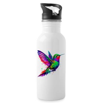 Kolibri - Trinkflasche mit integriertem Trinkhalm - Weiß - Rechts