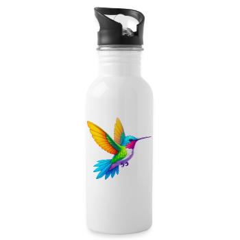 Colibri - Gourde avec paille intégrée - blanc - Droite