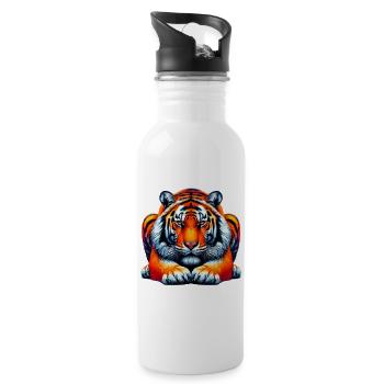 Tiger - Trinkflasche mit integriertem Trinkhalm - Weiß - Rechts