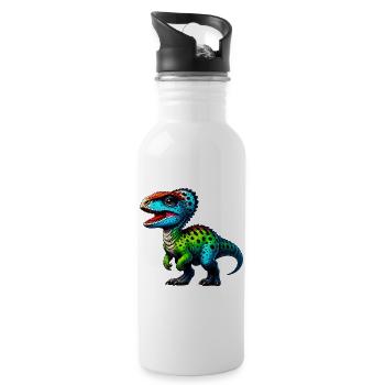 Dinosaure - Gourde avec paille intégrée - blanc - Droite