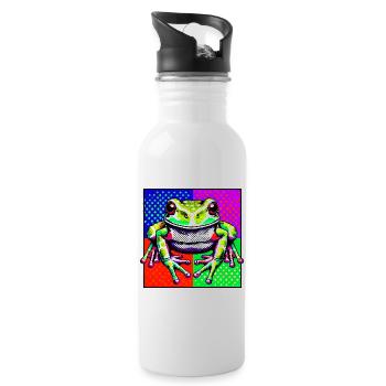 Frosch - Trinkflasche mit integriertem Trinkhalm - Weiß - Rechts