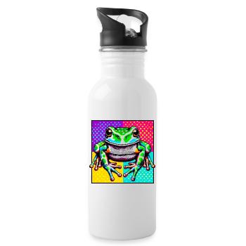 Frog - Water bottle with straw - white - Right