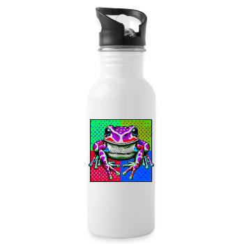 Frog - Water bottle with straw - white - Right