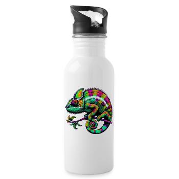 Chameleon - Water bottle with straw - white - Right