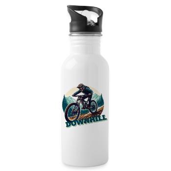 Bicycle MTB Downhill Cross Mountain Bike Sport - Water bottle with straw - white - Right
