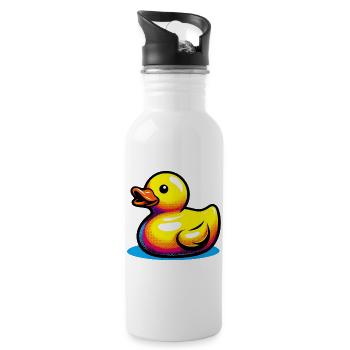 Caneton Canard Canard Canard - Gourde avec paille intégrée - blanc - Droite