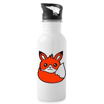 Fuchs Rotfuchs Wildes Tier Schlauer Wald Bewohner - Trinkflasche mit integriertem Trinkhalm - Weiß - Rechts