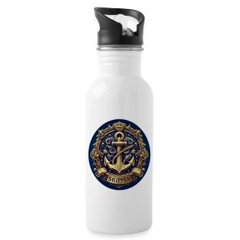 Skipper Logo - Gourde avec paille intégrée - blanc - Droite