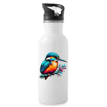 Kingfisher - Water bottle with straw - white - Right