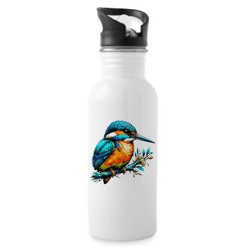 Kingfisher - Water bottle with straw - white - Right
