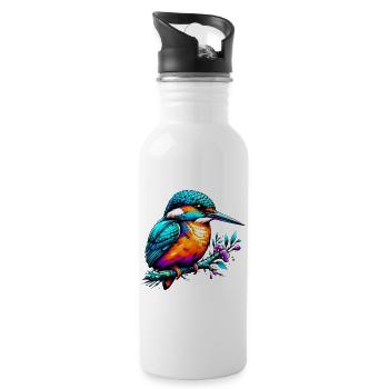 Kingfisher - Water bottle with straw - white - Right