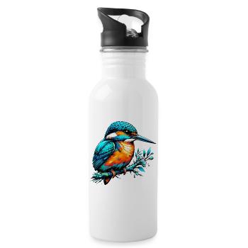 Kingfisher - Water bottle with straw - white - Right