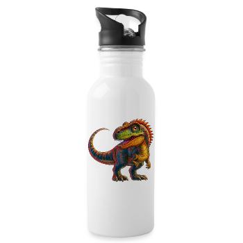 Dinosaurier - Trinkflasche mit integriertem Trinkhalm - Weiß - Rechts