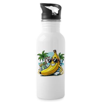 Banane détendue - Gourde avec paille intégrée - blanc - Droite
