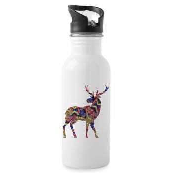 Cerf - Gourde avec paille intégrée - blanc - Droite