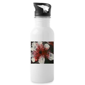 La fleur rouge et blanche donne à votre maison quelque chose d’unique - Gourde avec paille intégrée - blanc - Droite