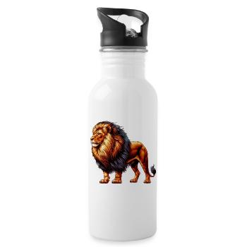 Lion - Water bottle with straw - white - Right