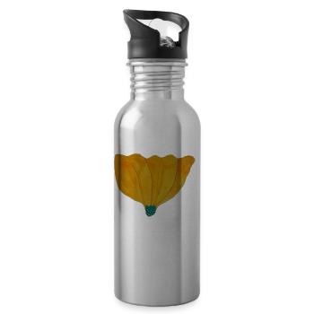 Giant Flower 1 - Water bottle with straw - silver - Right