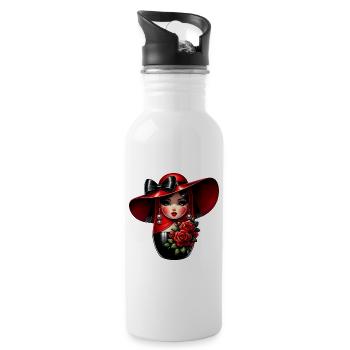 Russian Girl! Matryoshka Russian for Russians - Water bottle with straw - white - Right