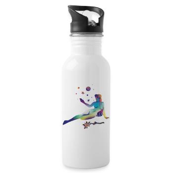 Cosmic Dreams Silhouette - Water bottle with straw - white - Right