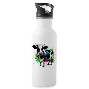 Cow - Water bottle with straw - white - Right